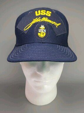 Vintage US Navy USS John Hancock Baseball Cap Hat Vet Veteran Dupont New Era ⚓️